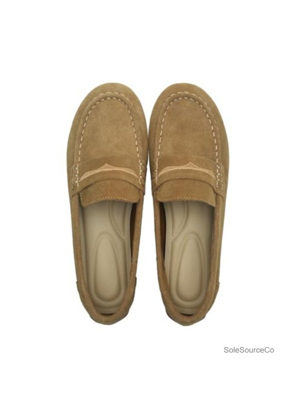 Women's Suede Leather Driving Loafers Comfortable Slip-On Moc Toe Penny Shoes